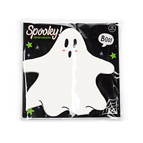 Embalagem de 12 guardanapos de papel 3 camadas Halloween Fantasma Embalagem de 12 guardanapos de papel 3 camadas Halloween Fantasma