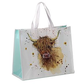 Jan Pashley Highland Coo Cow - saco para compras reutilizável Jan Pashley Highland Coo Cow - saco para compras reutilizável