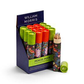 Tubo grande com 12 lápis de cor William Morris