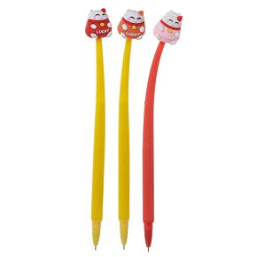 Caneta de ponta Fina - Gato Chinês da Sorte Maneki Neko Caneta de ponta Fina - Gato Chinês da Sorte Maneki Neko
