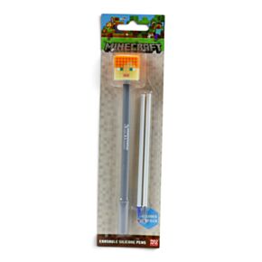 Caneta apagável com topo de silicone Minecraft Alex