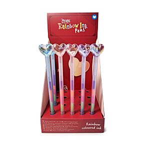 Caneta com tinta arco-íris amore Heart Coração