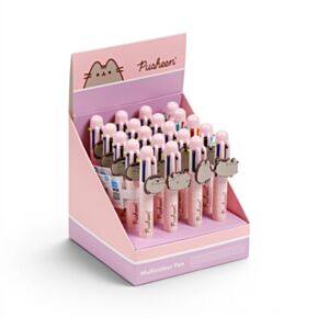 Caneta Multicolor com detalhe em PVC Pusheen (6 Cores)