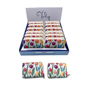 Carteira pequena com fecho Tulipas