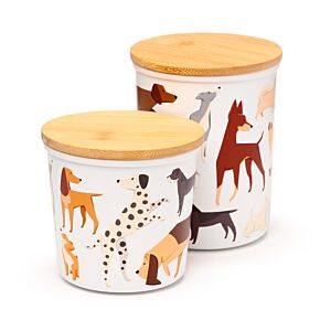 Barks Cães - Set de 2 Frascos de armazenamento de Bambú e RPET - S/M Barks Cães - Set de 2 Frascos de armazenamento de Bambú e RPET - S/M
