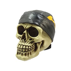 Ornamento com caveira e bandana de motociclista