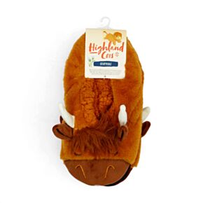 Pantufas antiderrapantes de pelúcia, tamanho 39-41 Highland Coo Cow