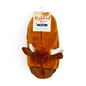 Pantufa antiderrapantes de pelúcia, tamanho 36-38 Highland Coo Cow