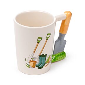 Caneca de Cerâmica Jardím com Asa em forma de pá