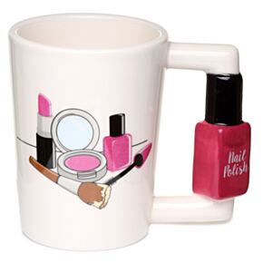 Caneca de cerâmica com Asa em forma de Pinta-unhas