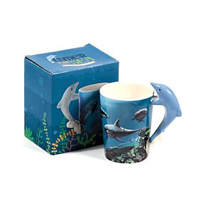 Caneca Cerâmica com asa moldada - Golfinho