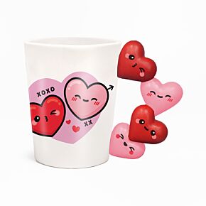 Caneca com Asa Moldada - J'Adoramals Heart Coração XOXO Caneca com Asa Moldada - J'Adoramals Heart Coração XOXO