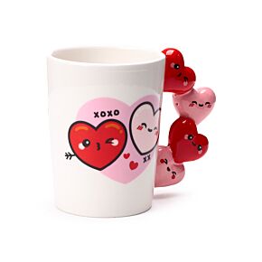 Caneca com Asa Moldada - J'Adoramals Heart Coração XOXO Caneca com Asa Moldada - J'Adoramals Heart Coração XOXO