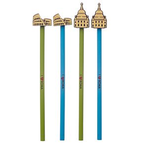 Lápis com Aplique em PVC - Eu Amo Roma Lápis com Aplique em PVC - Eu Amo Roma