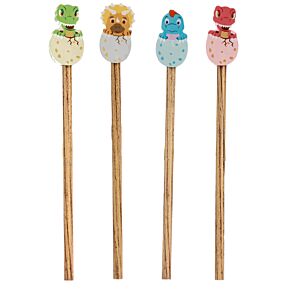 Lápis com ponta de Borracha - Ovo de Dinossauro Bebé Lápis com ponta de Borracha - Ovo de Dinossauro Bebé