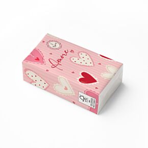 Pacote com 8 lenços de bolso Amore Heart Coração