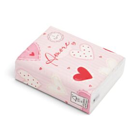 Pacote com 8 lenços de bolso Amore Heart Coração