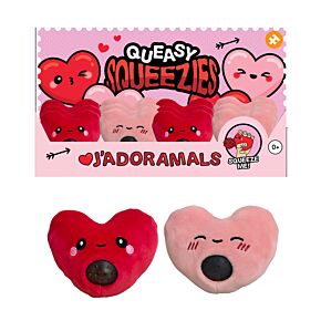 Brinquedo de pelúcia espremível Queasy Squeezies J´Adoramals Heart Coração