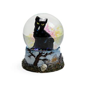 Globo de neve com gato preto