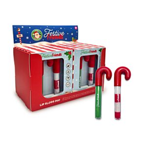 Conjunto de 2 brilhos labiais em forma de bastão de doces  Festive Friends