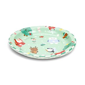 Conjunto de 10 pratos de papel Jingle Bunch Natal