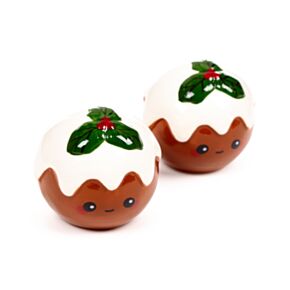 Set de Sal e Pimenta em cerâmica Foodiemals Pudim de Natal 