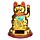 Boneco Solar Gato Chinês da Sorte Maneki Neko Dourado
