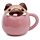 Caneca de cerâmica com tampas de animais - Mopps Pug