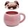 Caneca de cerâmica com tampas de animais - Mopps Pug