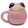Caneca de cerâmica com tampas de animais - Mopps Pug