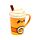 Caneca de cerâmica com tampa Foodiemals Latte com especiarias de abóbora