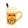 Caneca de cerâmica com tampa Foodiemals Latte com especiarias de abóbora