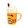 Caneca de cerâmica com tampa Foodiemals Latte com especiarias de abóbora