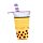 Estojo de lápis em lona Pop Up Foodiemals Boba Chá de bolhas 