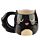 Caneca cerâmica com forma de gato preto