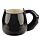 Caneca cerâmica com forma de gato preto