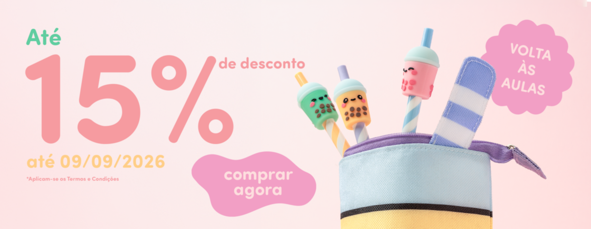 Até 15% de desconto! aproveite